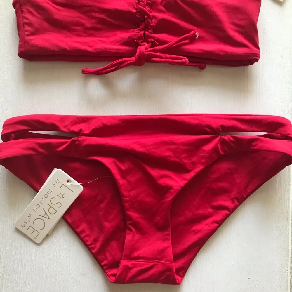 l*space Red Halter Bikini Set